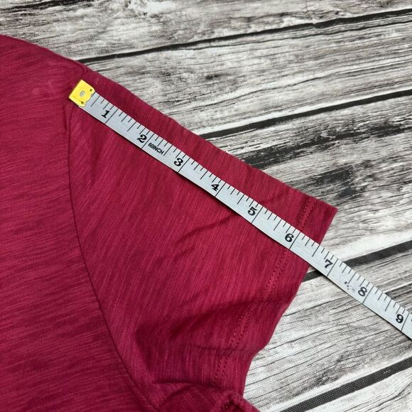 GAP Womens Basic Branded T Tee Shirt S SM Small Wine Merlot Red White Hi Low NWT - Picture 11 of 13